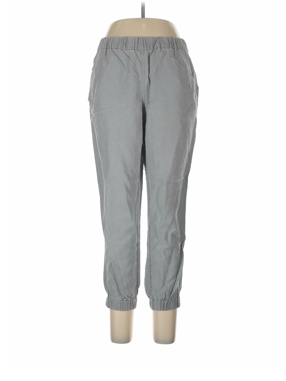 Light Gray Elastic Waist Jogger Pants